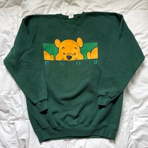 Vintage Disney Green Pooh Crewneck Sweater